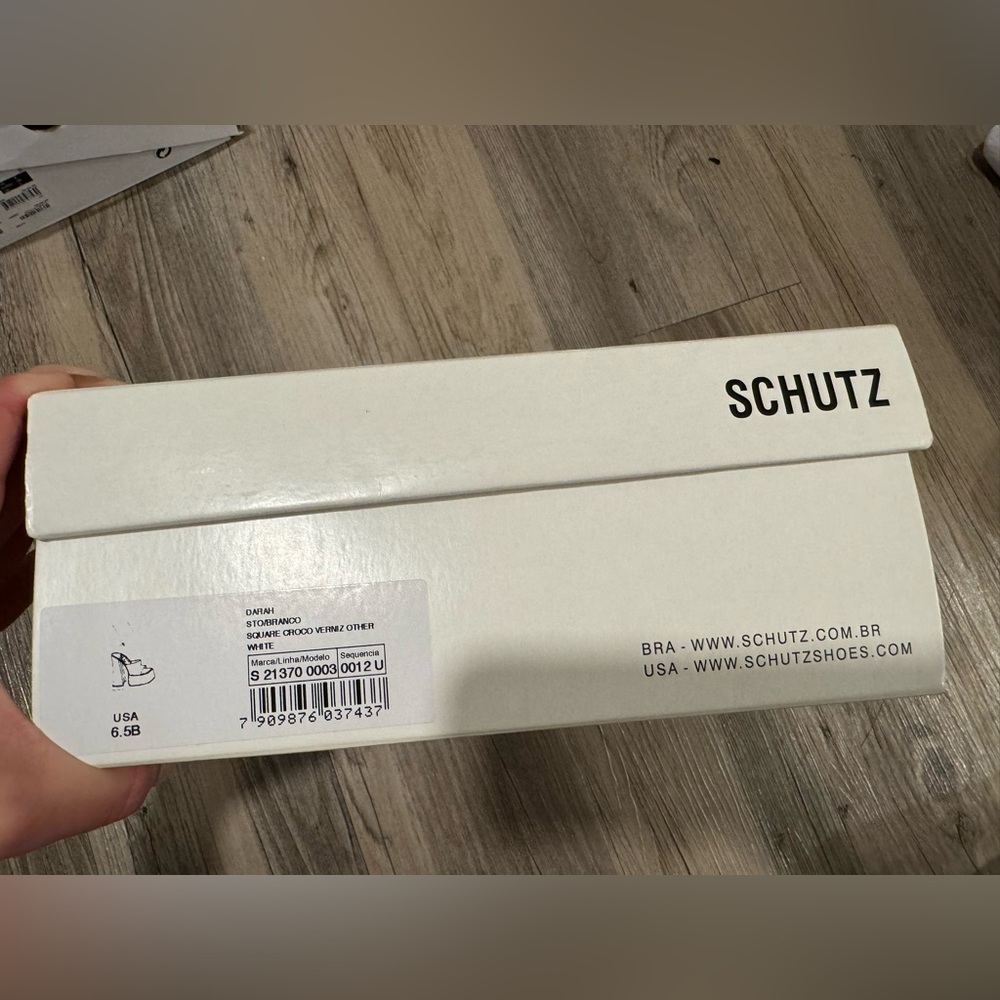 Schutz white platform sandals